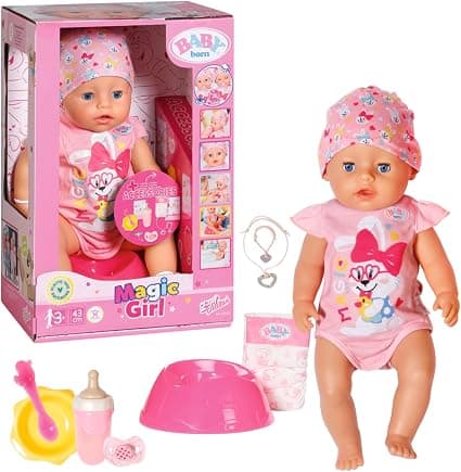 Кукла бебе Zapf Creation Baby Born Magic Girl, с аксесоари, 43 см.