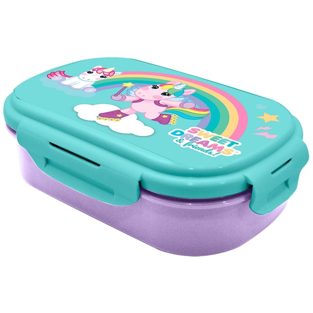 Детска кутия за храна Kids Licensing Sweet Dreams & Friends Unicorn с отделения и прибори