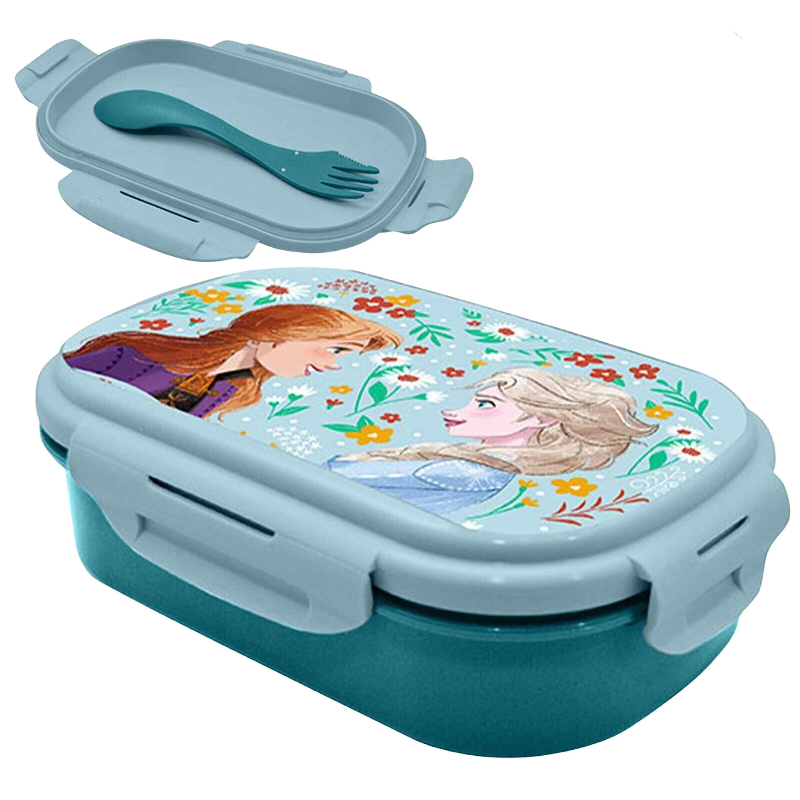 Детска кутия за храна Kids Licensing Frozen с отделения и прибори Тюркоаз