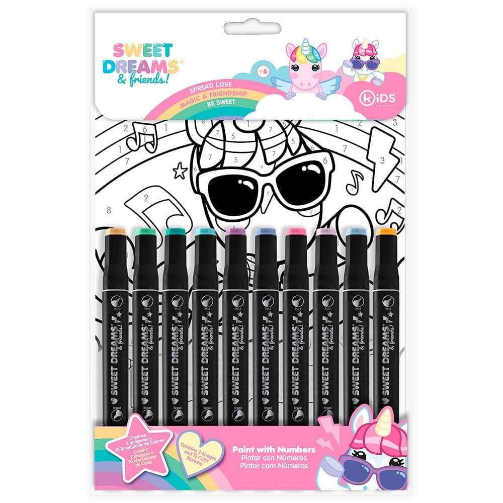 Комплект за оцветяване по номера Kids Licensing Sweet Dreams & Friends Еднорог