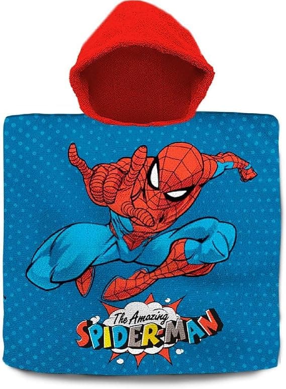 Детско пончо за плаж и баня Kids Licensing Spiderman 60x120 см.