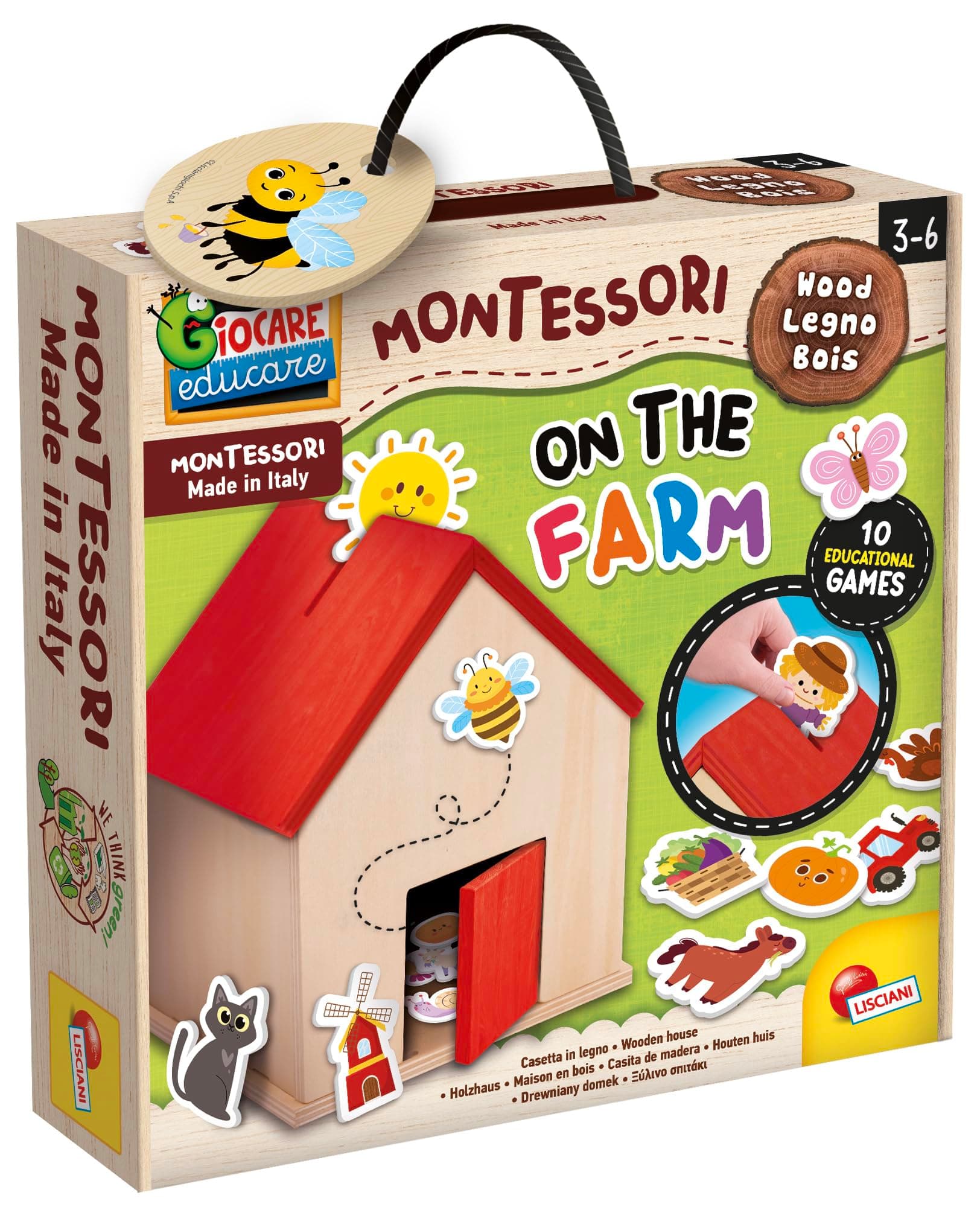 Образователна игра Lisciani Montessori Baby wood on the farm