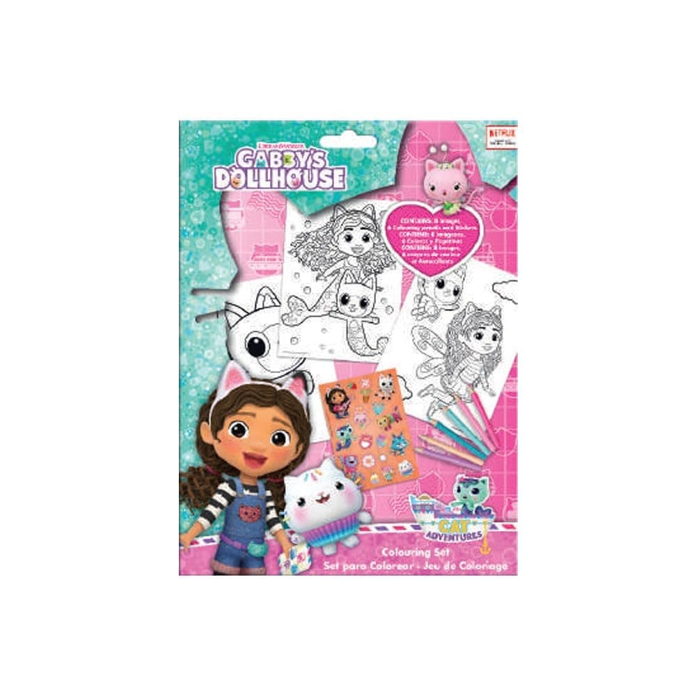 Комплект за оцветяване Kids Licensing Gabby's Dollhouse, с моливи и книжки