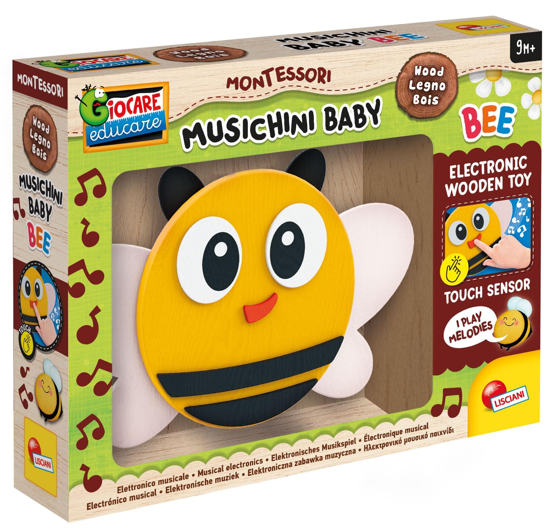 Играчка за количка, кошара и столче Lisciani Montessori Wood Musichini Bee