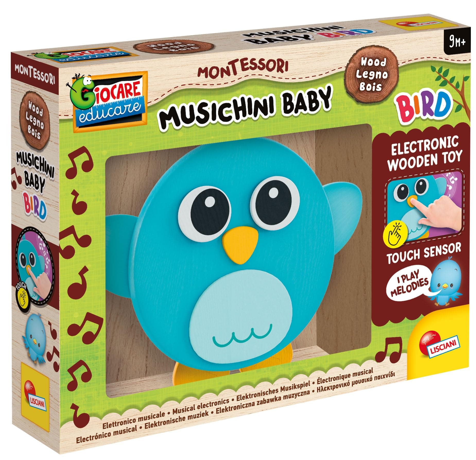 Играчка за количка, кошара и столче Lisciani Montessori Wood Musichini Bird