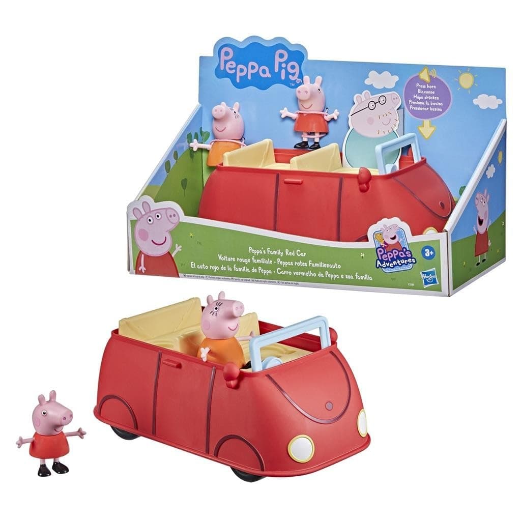 Игрален комплект Hasbro Pig Peppa’s Adventures Семейната червена кола на Пепа