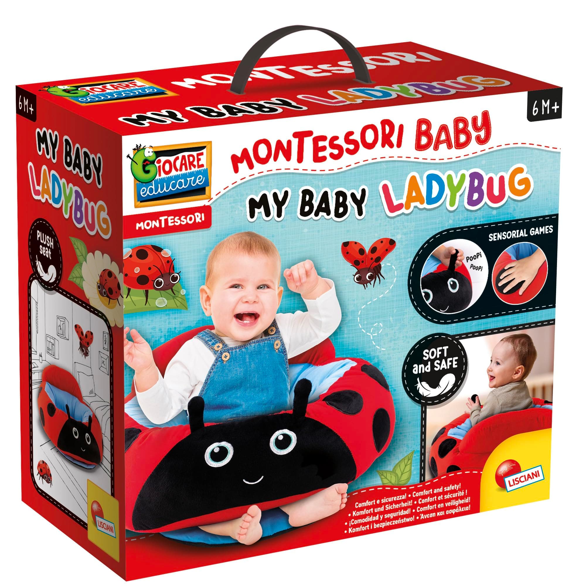 Бебешко плюшено кресло Lisciani MONTESSORI BABY MY BABY LADYBUG 107339