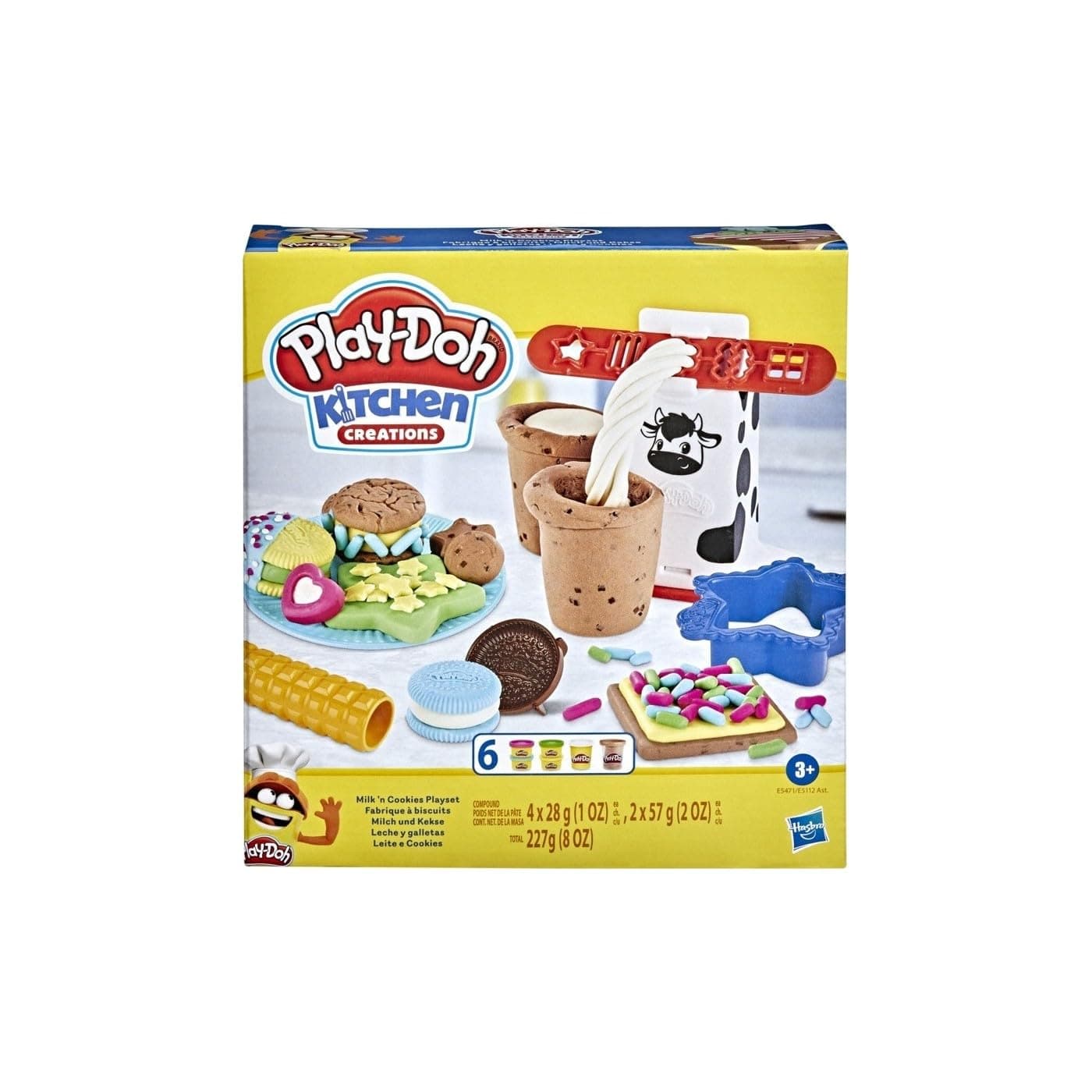 Комплект моделини Hasbro Play-Doh Milk N Cookies, 6 цвята