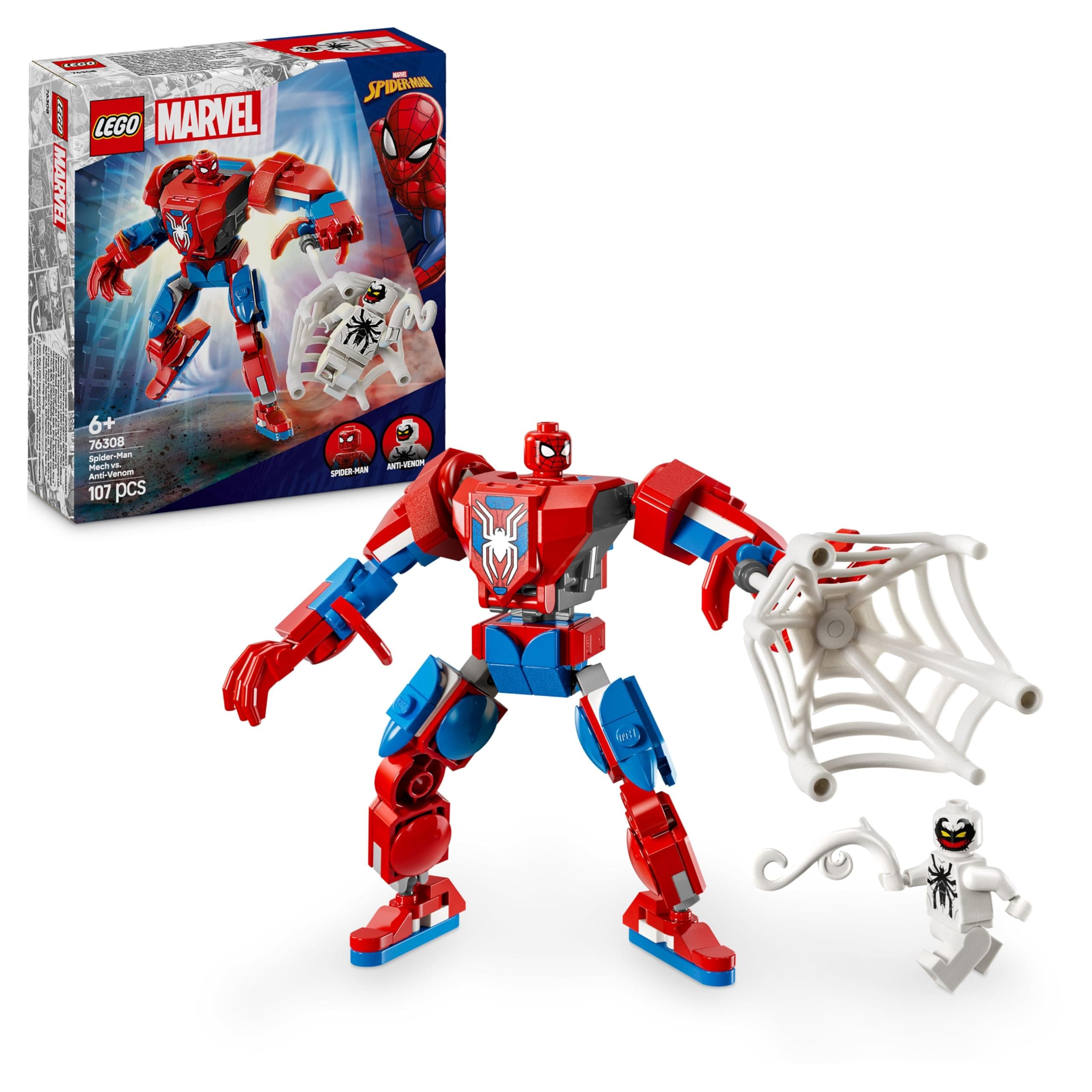 Конструктор LEGO Marvel Super Heroes Спайдърмен-робот срещу Анти-Венъм 76308