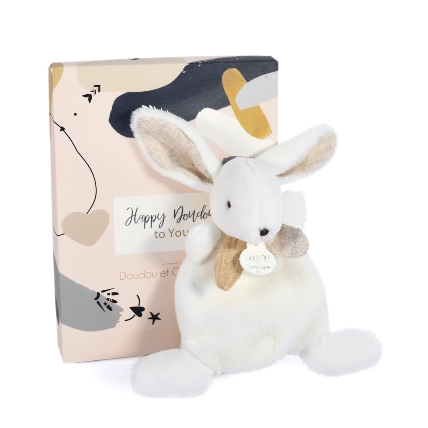 Плюшена играчка за гушкане Doudou Happy Wild заек 17 см, DC3881