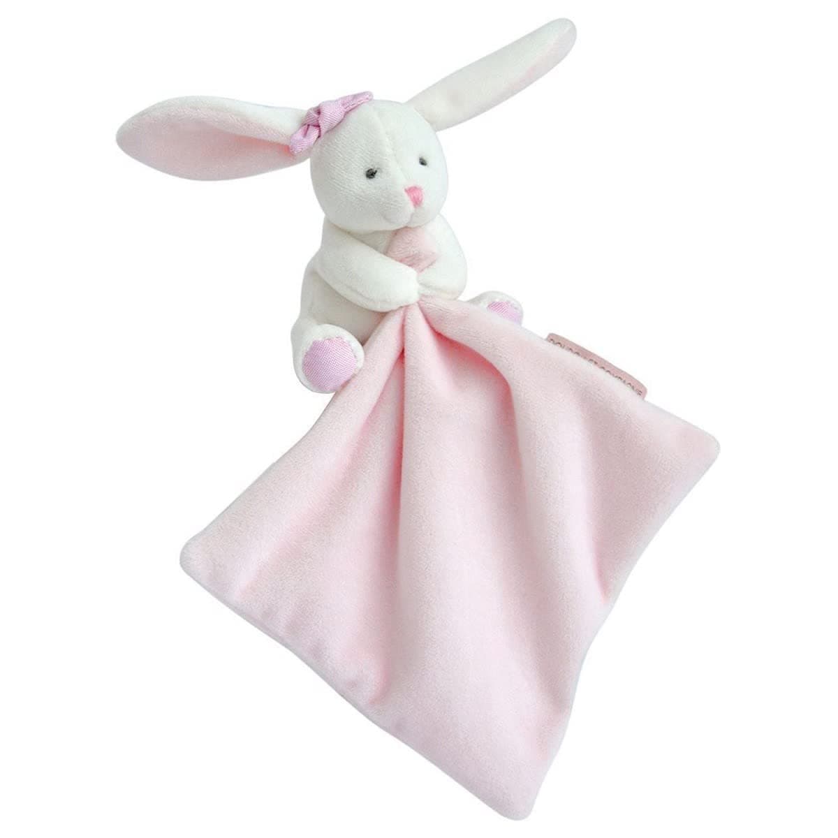 Плюшена играчка за гушкане Doudou заек с кърпичка 10 см, DC3337