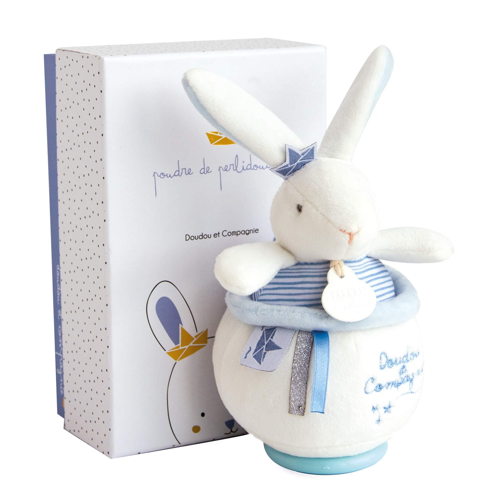 Плюшена играчка Doudou Lapin Matelot музикален заек 13 см, DC3520