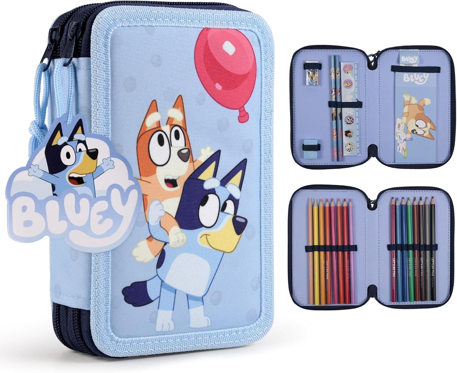 Несесер за училище Kids Licensing Bluey, 2 отделения, пълен
