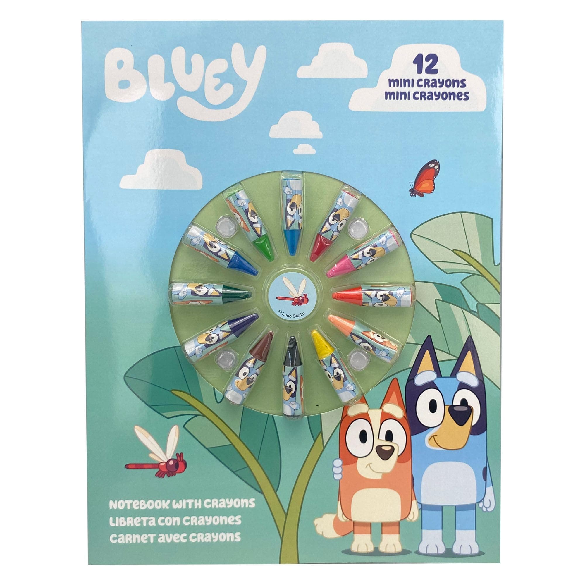 Комплект за рисуване Kids Licensing Bluey, тетрадка с 12бр. мини пастели