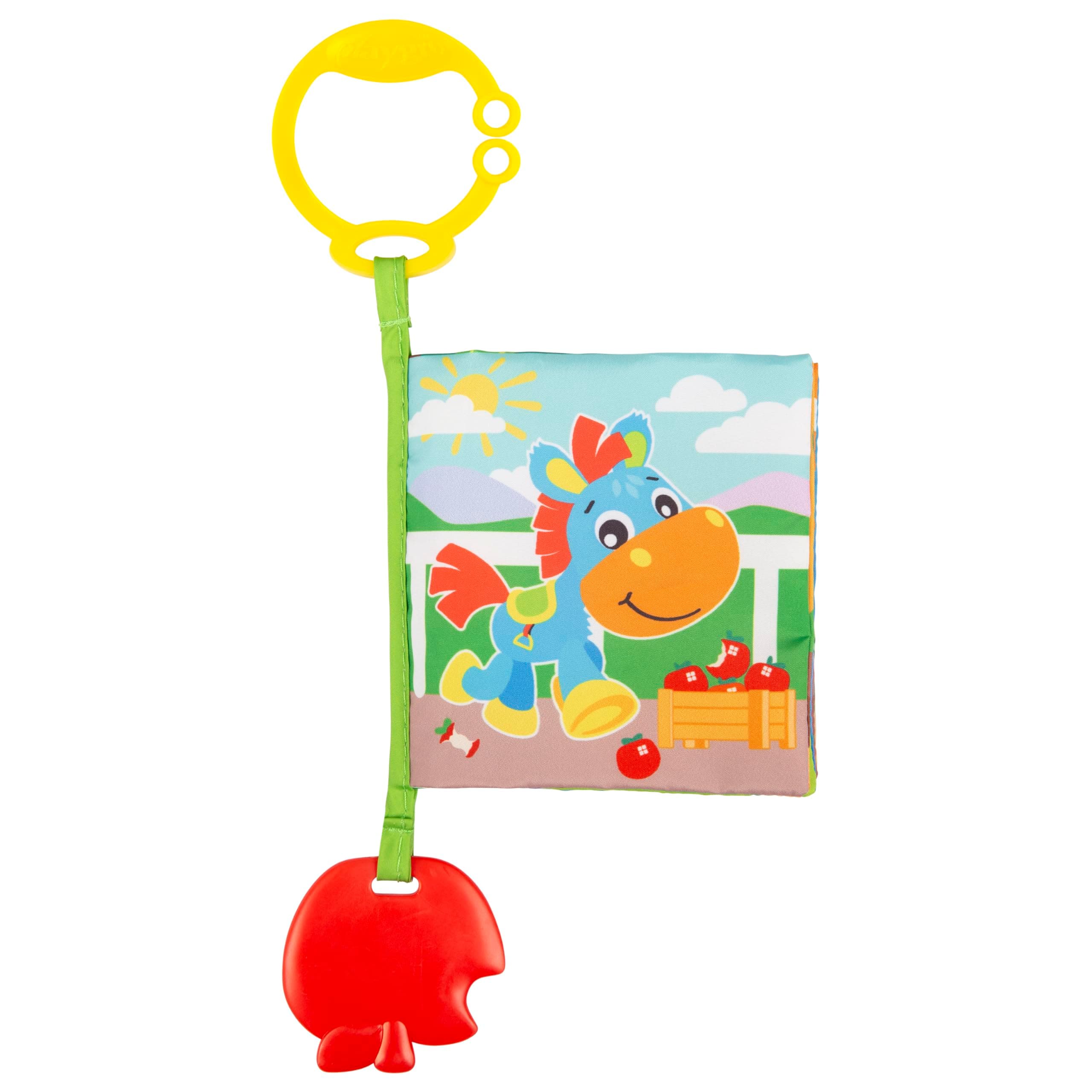 Playgro - Текстилна книжка за количка с гризалка, 0м+