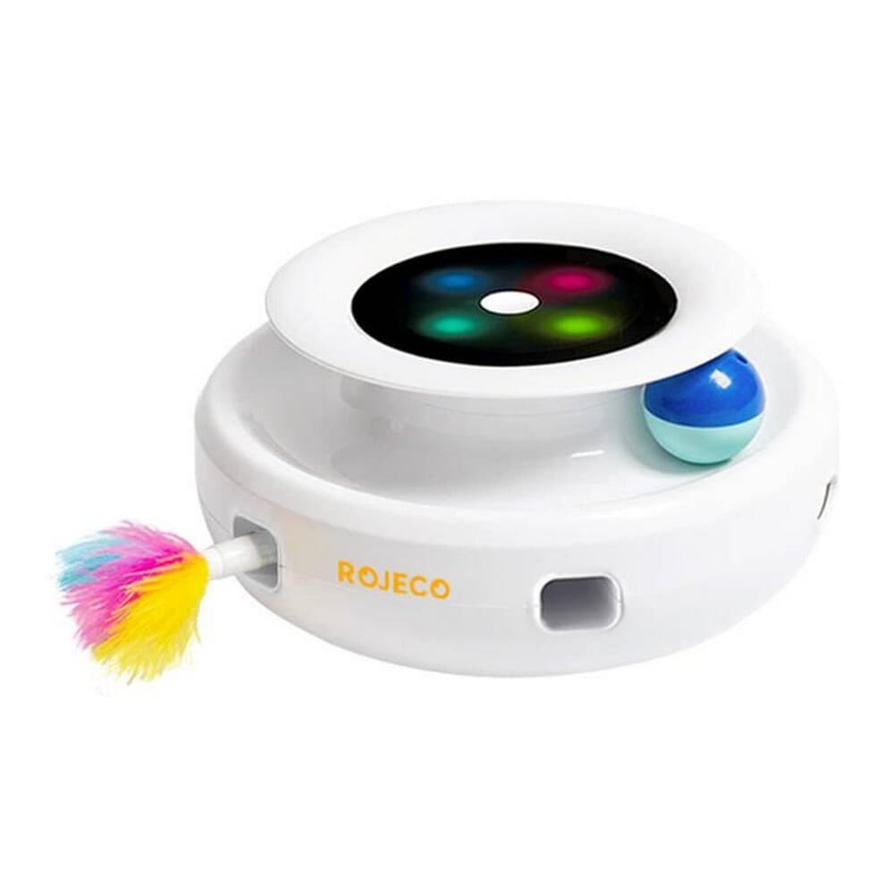 Интерактивна играчка за котки - Rojeco 2 In 1 Interactive Cat Toys (бял)