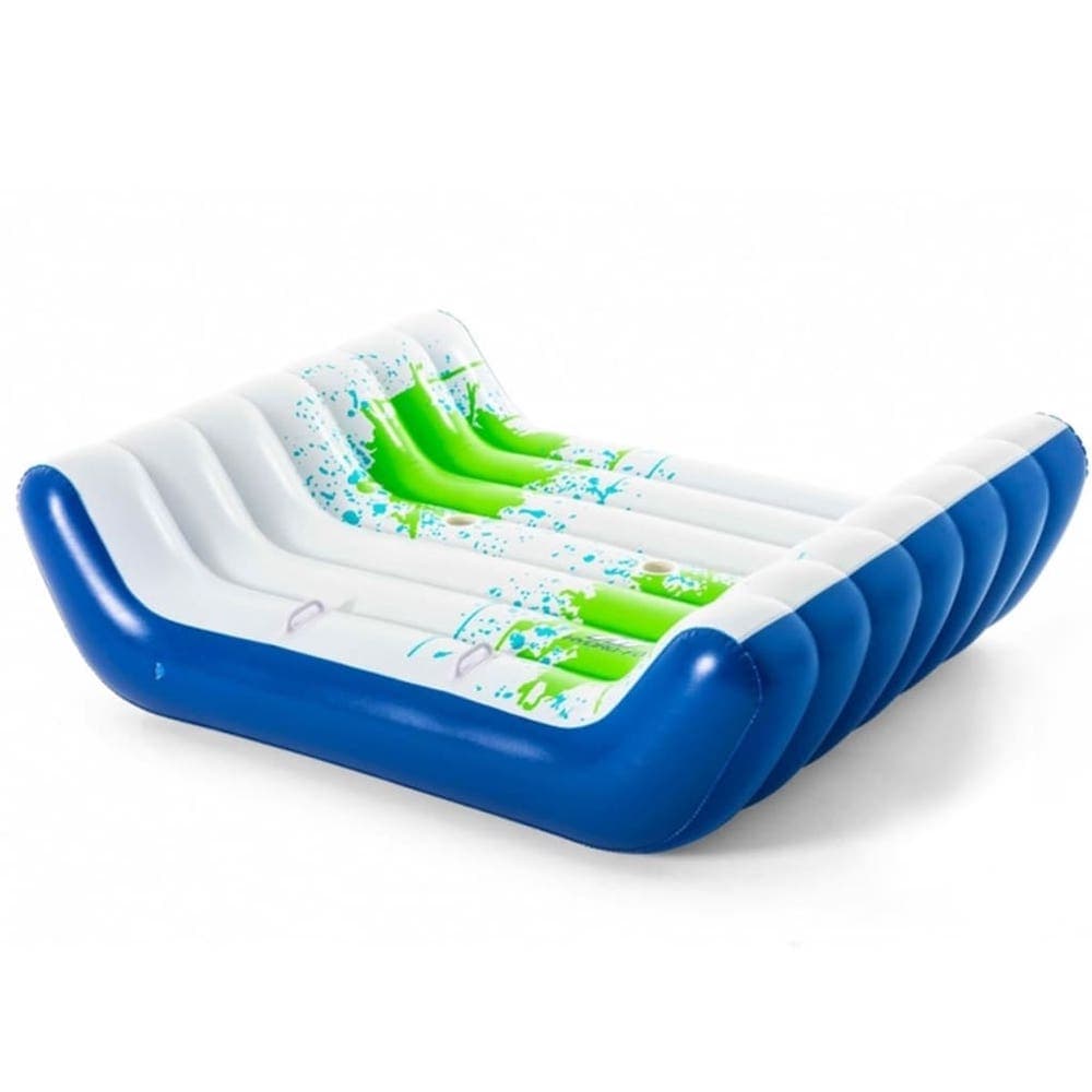 Двойно надуваемо легло за басейн или плаж - Bestway Chill Splash Lounge Hydro Force (син-бял)