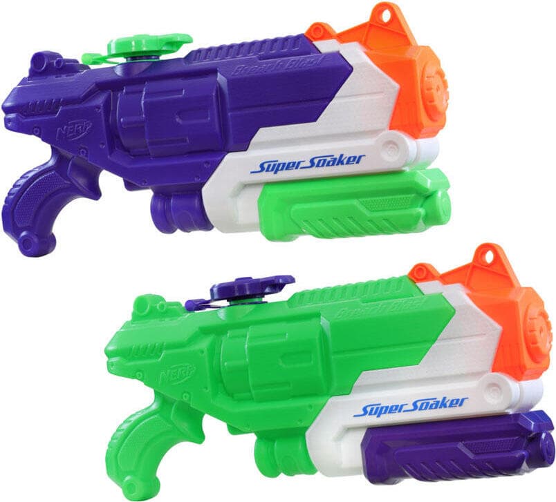 Комплект Nerf бластер с вода (2 броя) - Hasbro Nerf Super Soaker Breach Blaster 2 Pack (син-зелен)