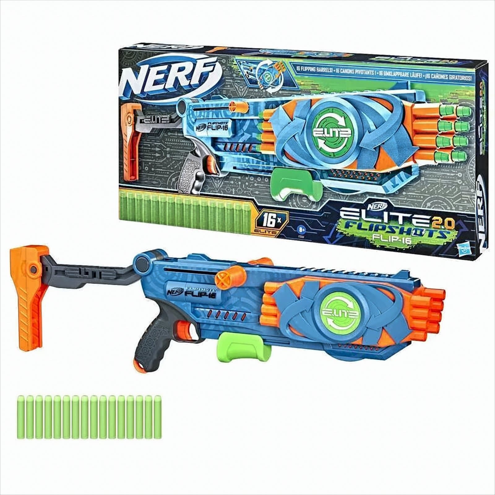 Hasbro Nerf Elite 2.0 Flipshots Flip 16 Blaster - Nerf бластер с 16 патрона (син)