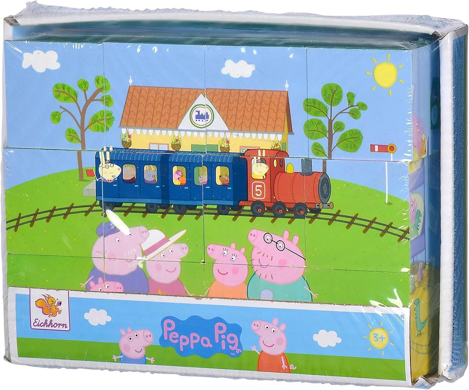 Peppa Pig - Дървени кубчета, 12 бр. блокчета