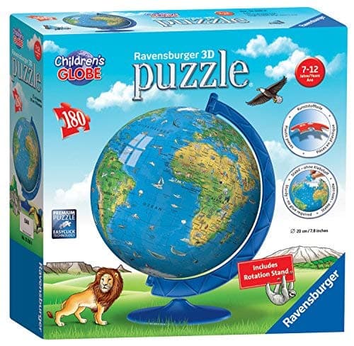 3D Пъзел Ravensburger 180 ел. - Глобус за деца
