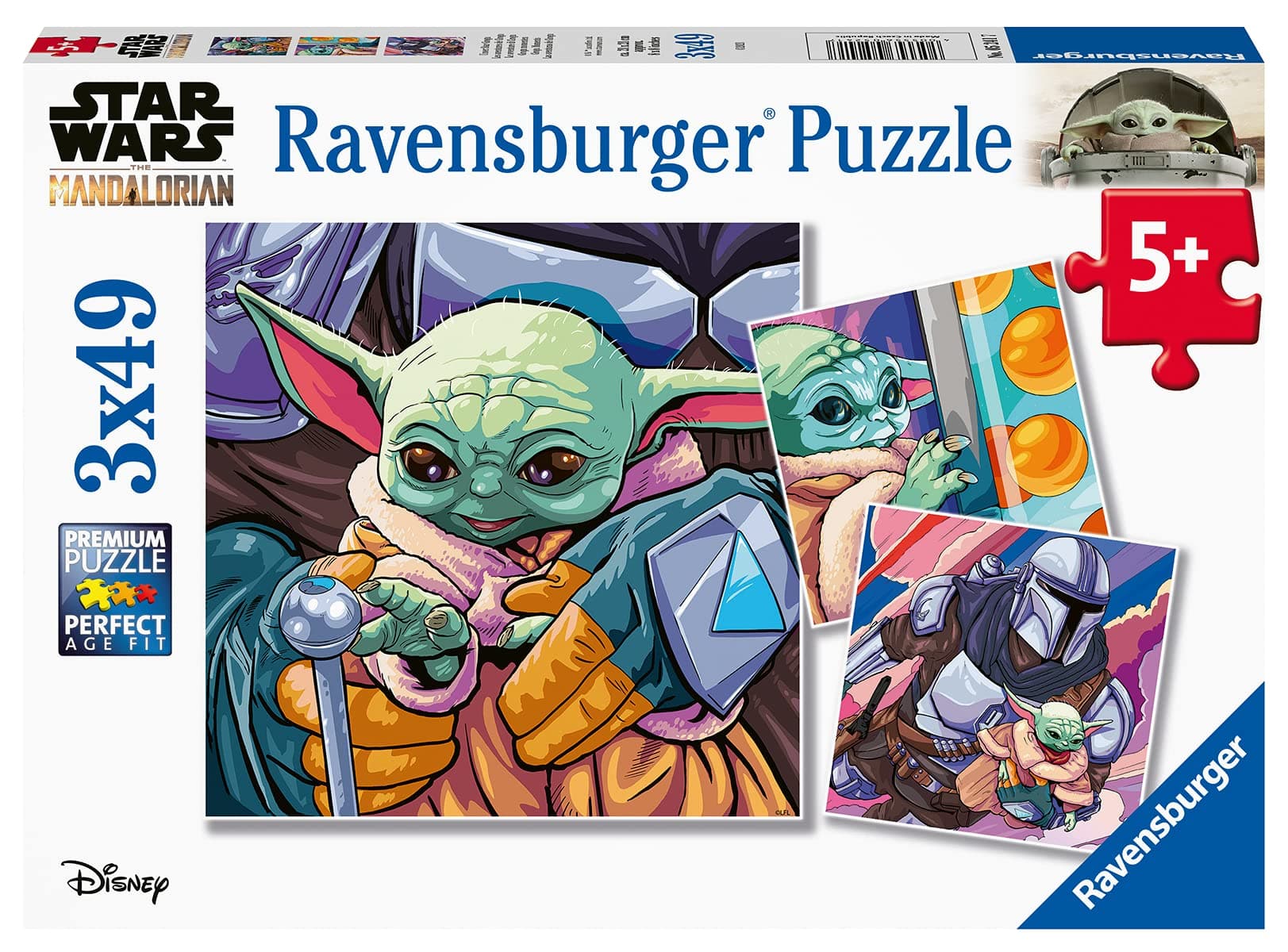 Пъзел Ravensburger 3x49 ел. - Мандалориан: Бебе Йода