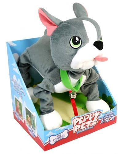 Peppy Pets - Плюшен любимец за разходка навън - Кученце Булдог