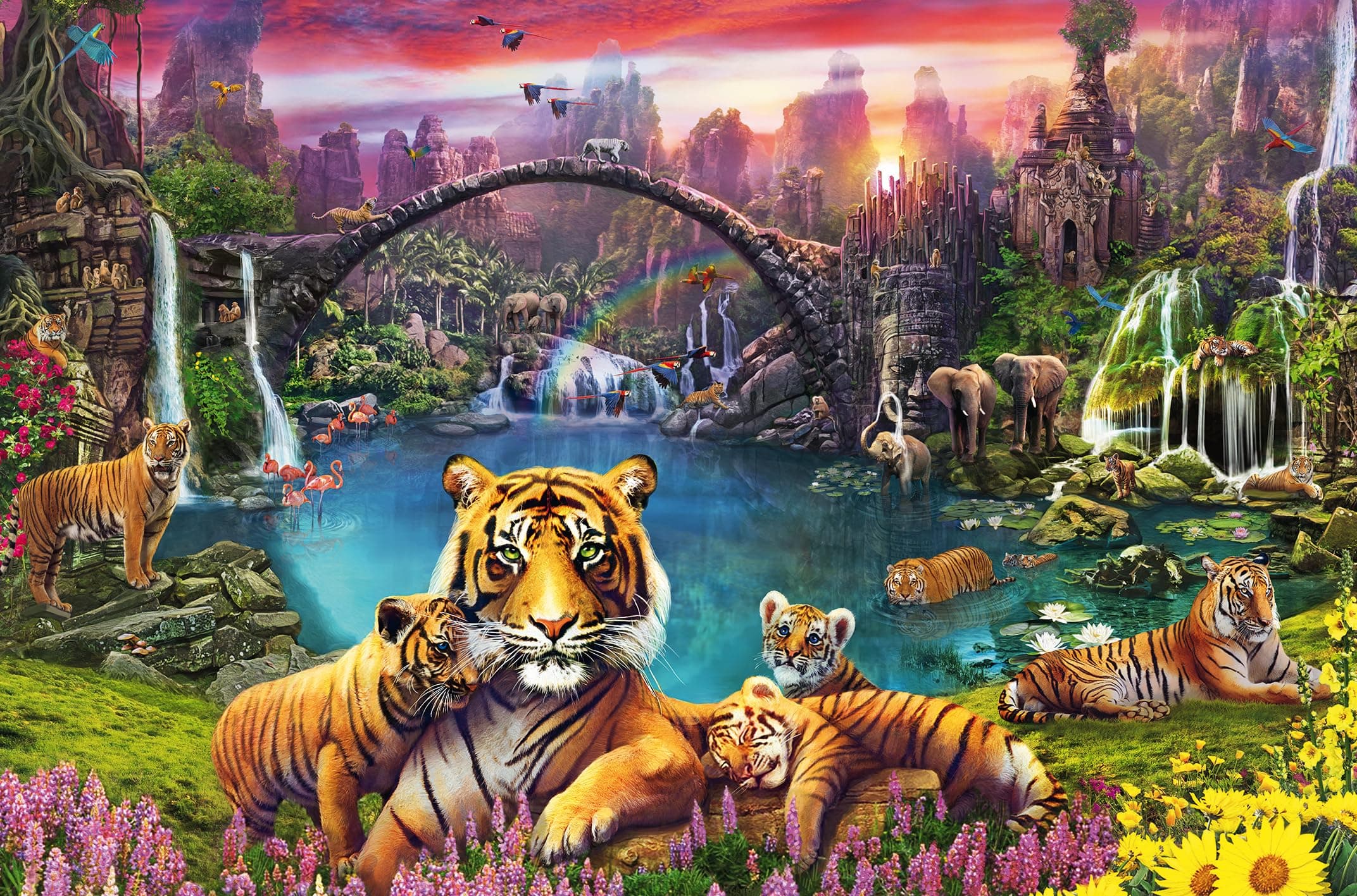 Пъзел Ravensburger 3000 ел. - Тигър в райска лагуна