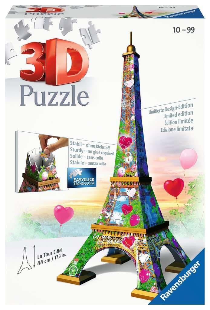 3D Пъзел Ravensburger 216 ел. - Айфелова кула Любовно издание
