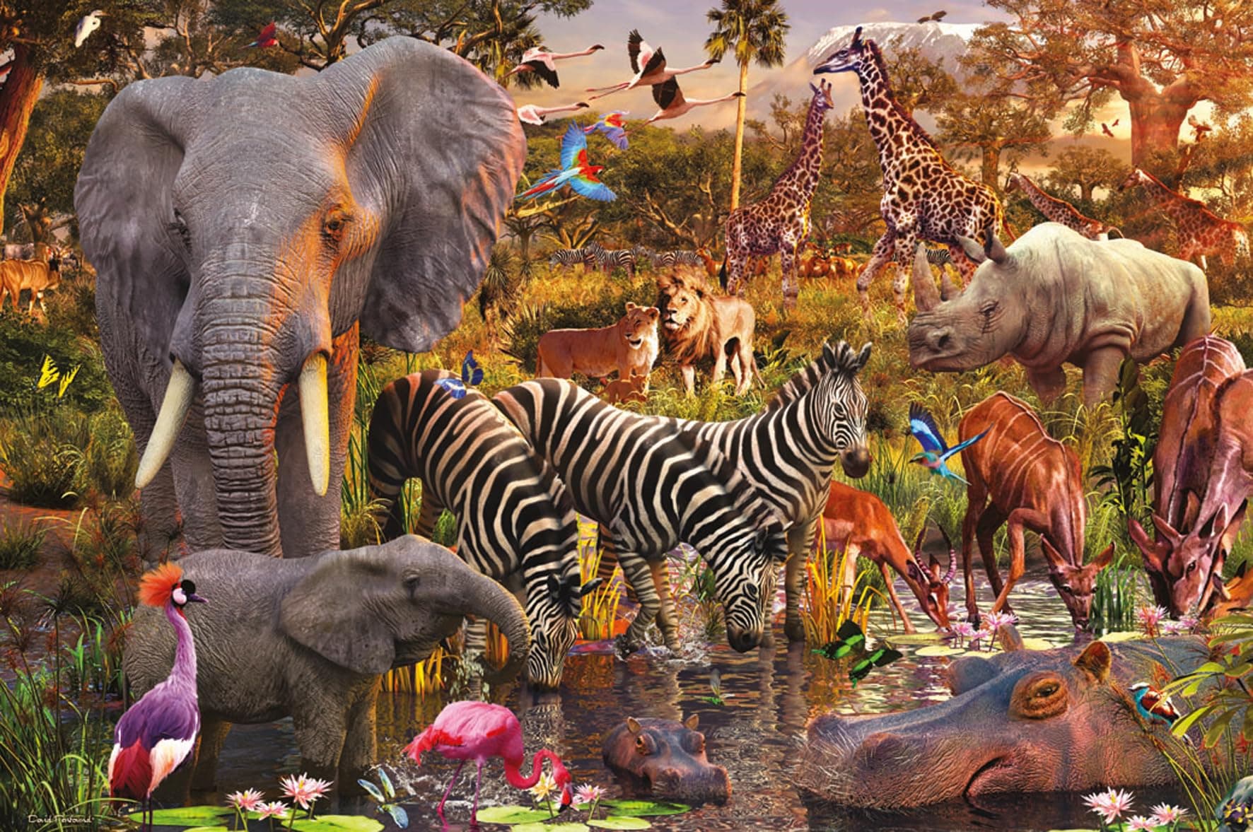 Пъзел Ravensburger 3000 ел. - Животни в Африка