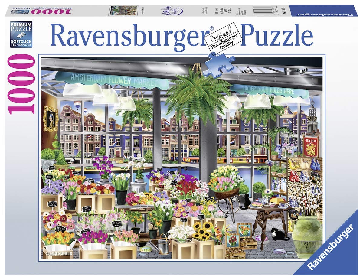 Пъзел Ravensburger 1000 ел. - Пазар на цветя в Амстердам