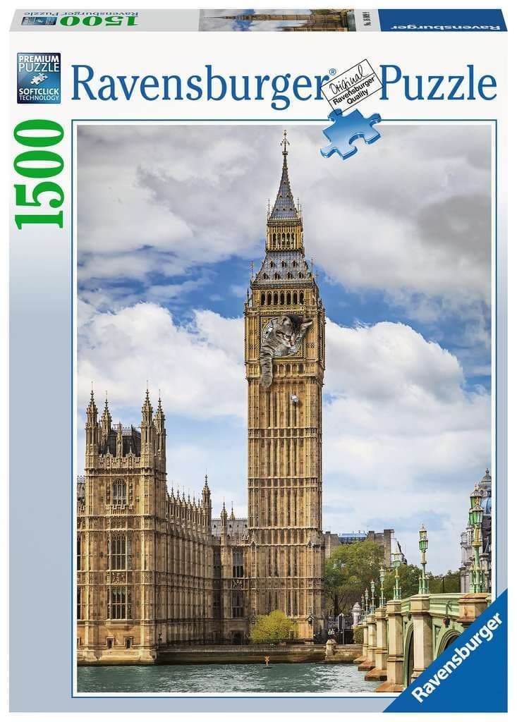 Пъзел Ravensburger 1500 ел. - Смешна котка в Биг Бен