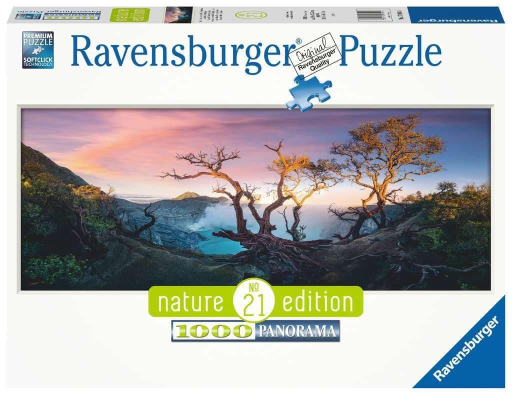 Пъзел Ravensburger панорама 1000 ел. - Киселинно езеро в планината Иджен, Ява