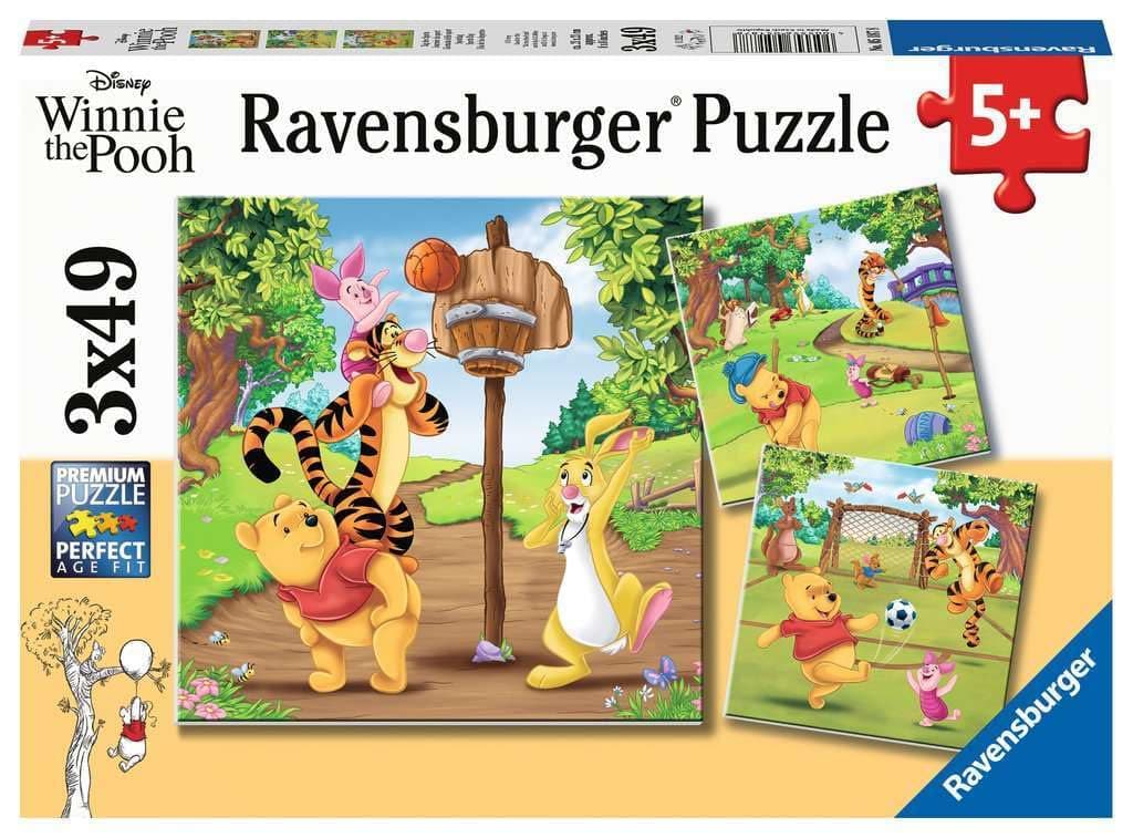 Пъзел Ravensburger 3x49 ел. - Мечо Пух: Спортен ден