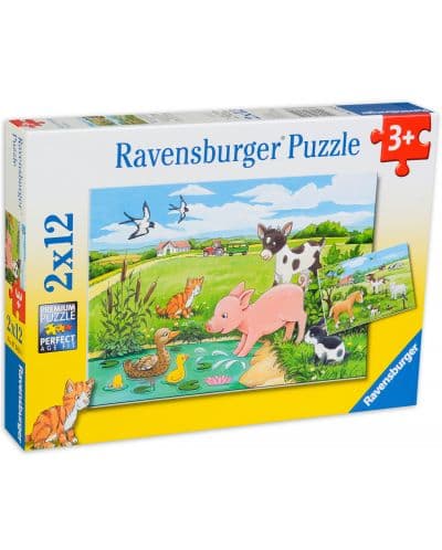 Пъзел Ravensburger 2х12 ел. - Бебета животни