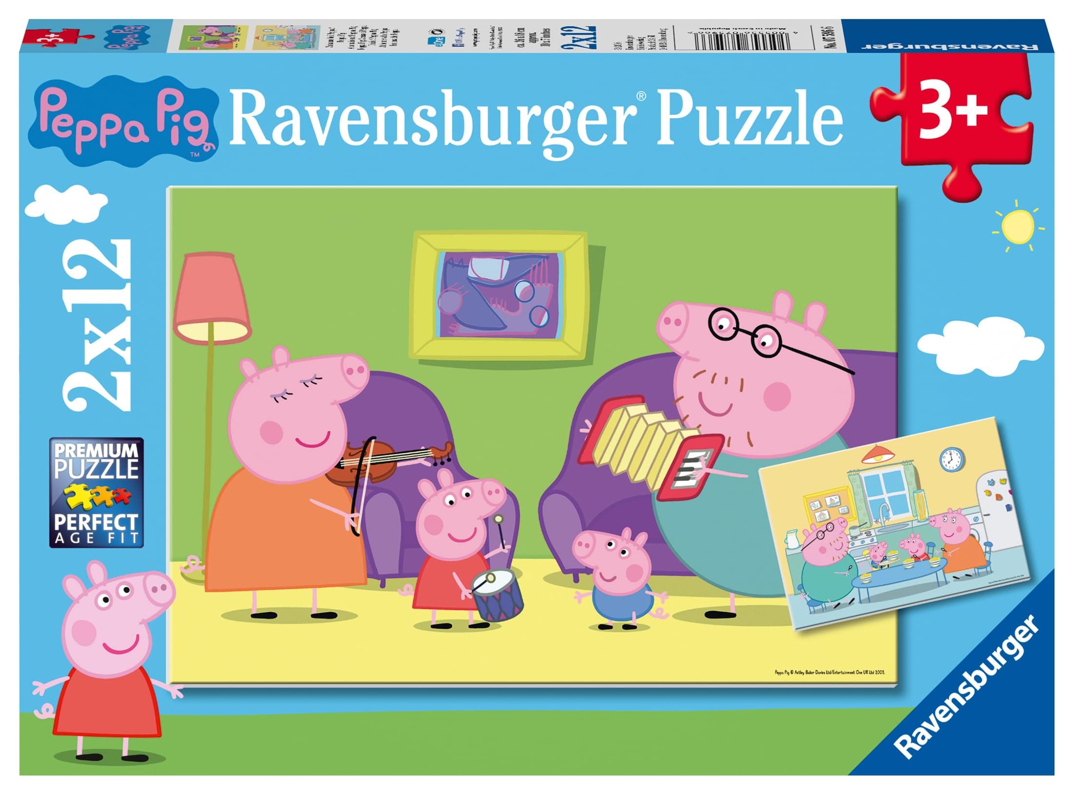 Пъзел Ravensburger 2x12 ел. - Peppa Pig: Пепа у дома