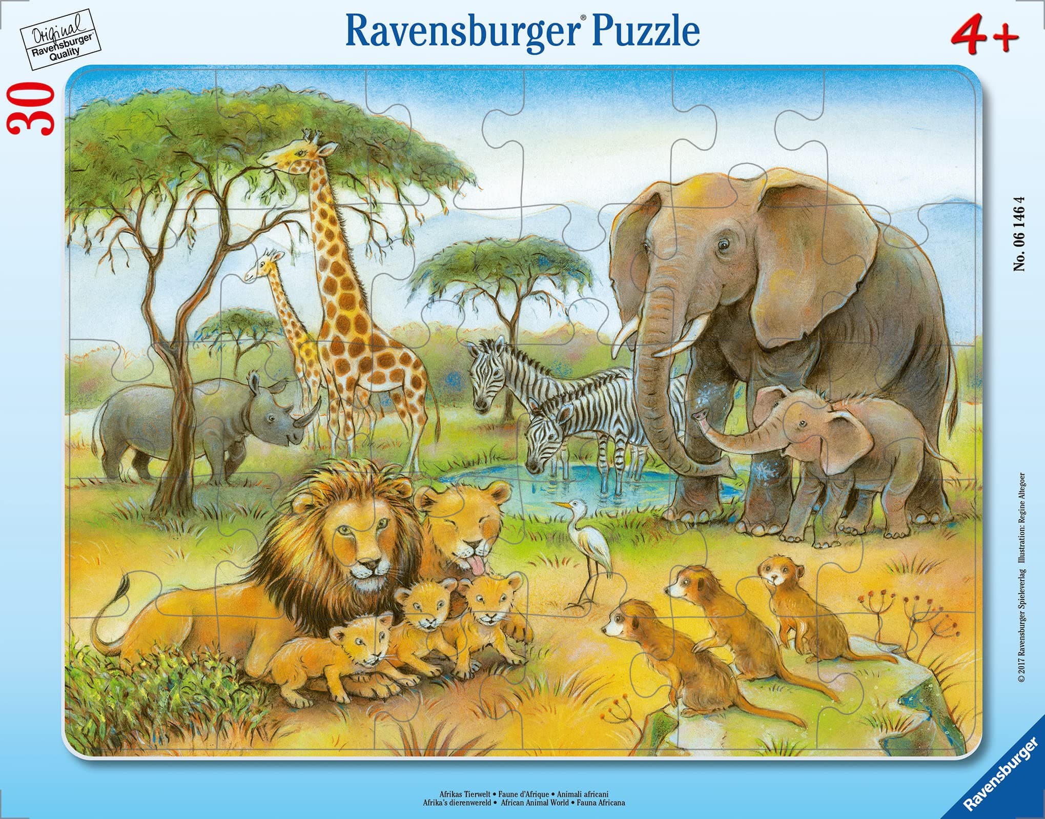 Пъзел Ravensburger 30-48 ел. - Животинският свят от Африка