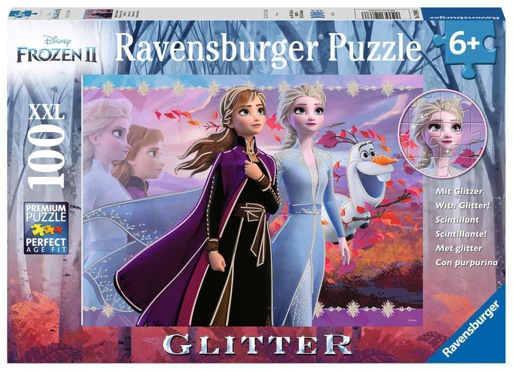 Пъзел с брокат Ravensburger 100 ел. XXL - Замръзналото кралство 2: Силни сестри
