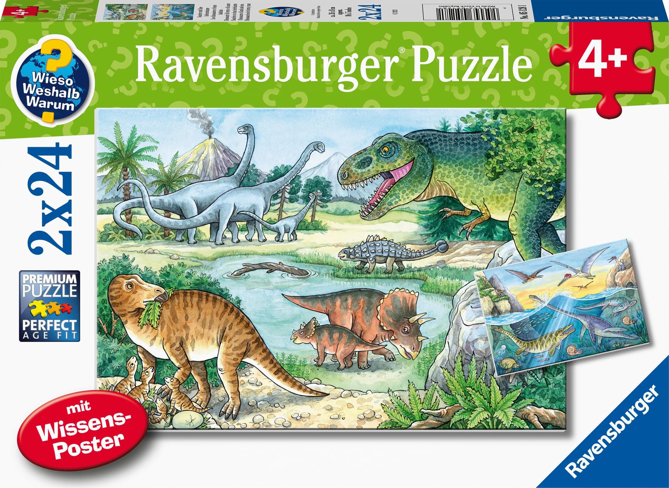 Пъзел Ravensburger 2x24 ел. - Динозаври