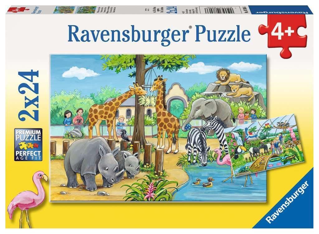 Пъзел Ravensburger 2x24 ел. - Добре дошли в зоопарка