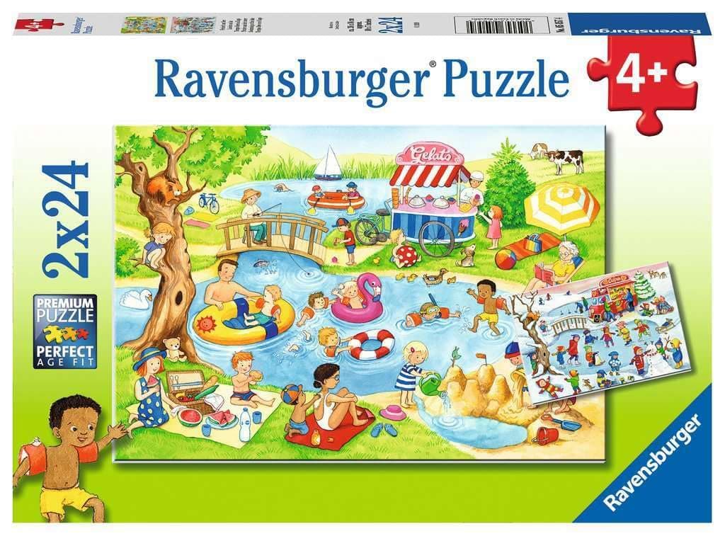 Пъзел Ravensburger 2x24 ел. - Забавление при езерото