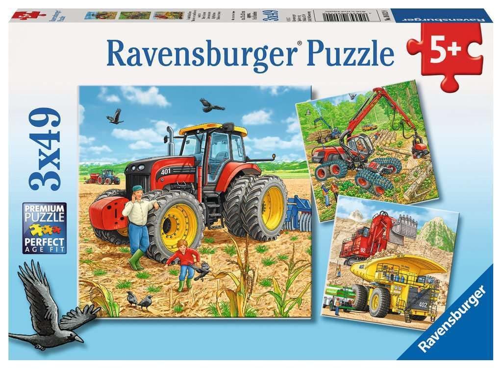 Пъзел Ravensburger 3x49 ел. - Големи машини