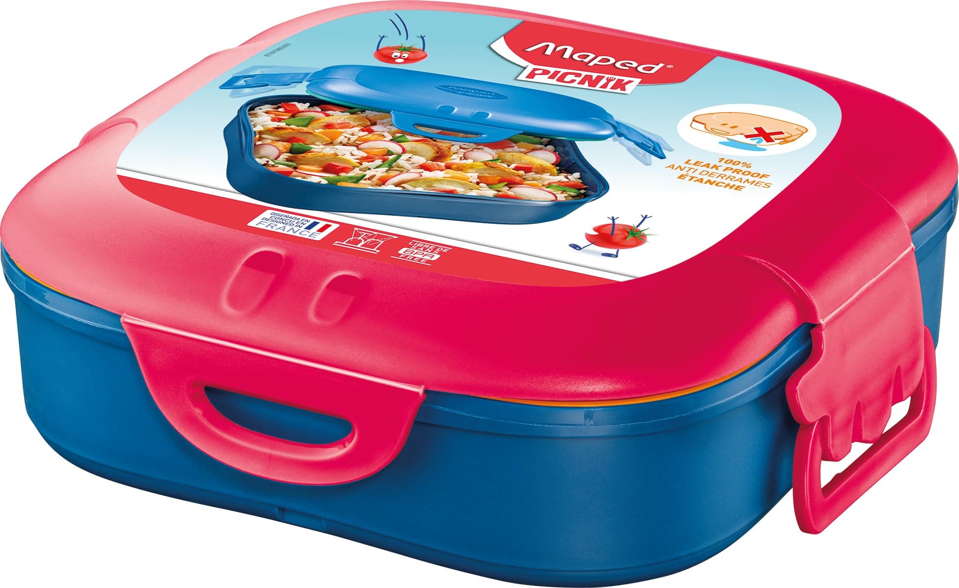Единична кутия за храна MAPED Concept Kids, червена, 750 мл