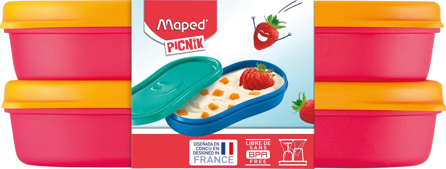 Кутия снакс MAPED Concept Kids, червена, 2х150 мл