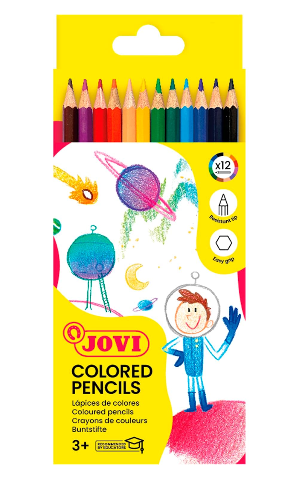 Дълги моливи Jovi, 12 цвята