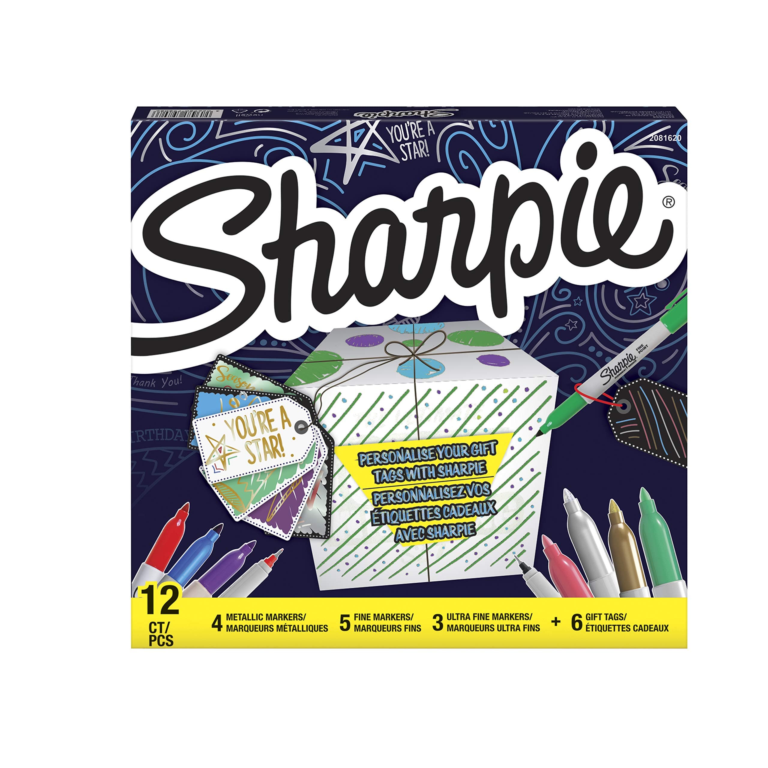 Комплект перманентни маркери Sharpie, 12 цвята