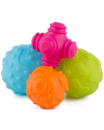 Тактилни релефни топки Playgro, 4 броя, 6м+