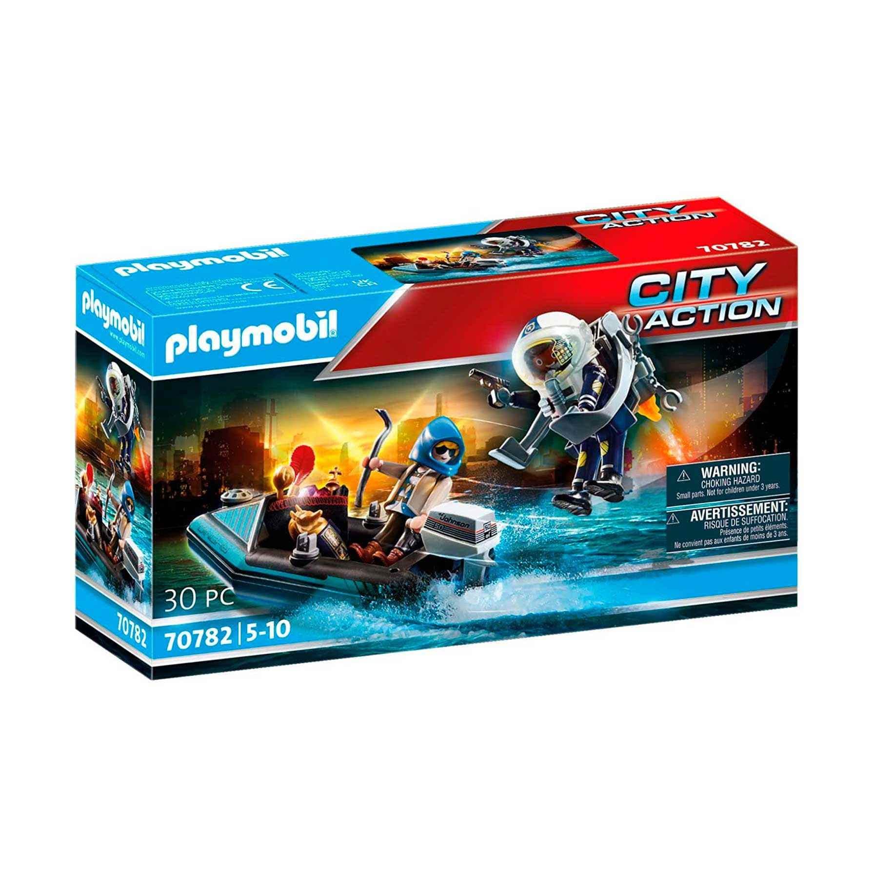 Playmobil - Полицейски джет с лодка