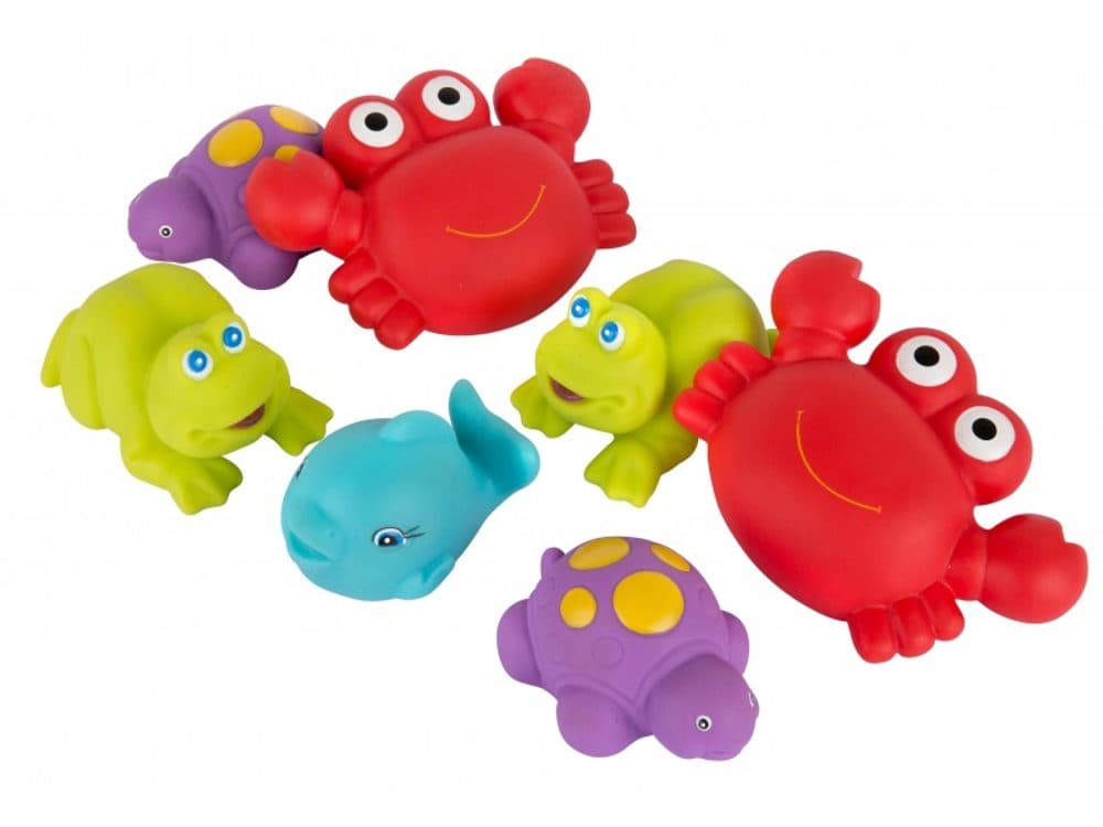 Животни за баня син цвят Playgro, 7 броя, 6м+