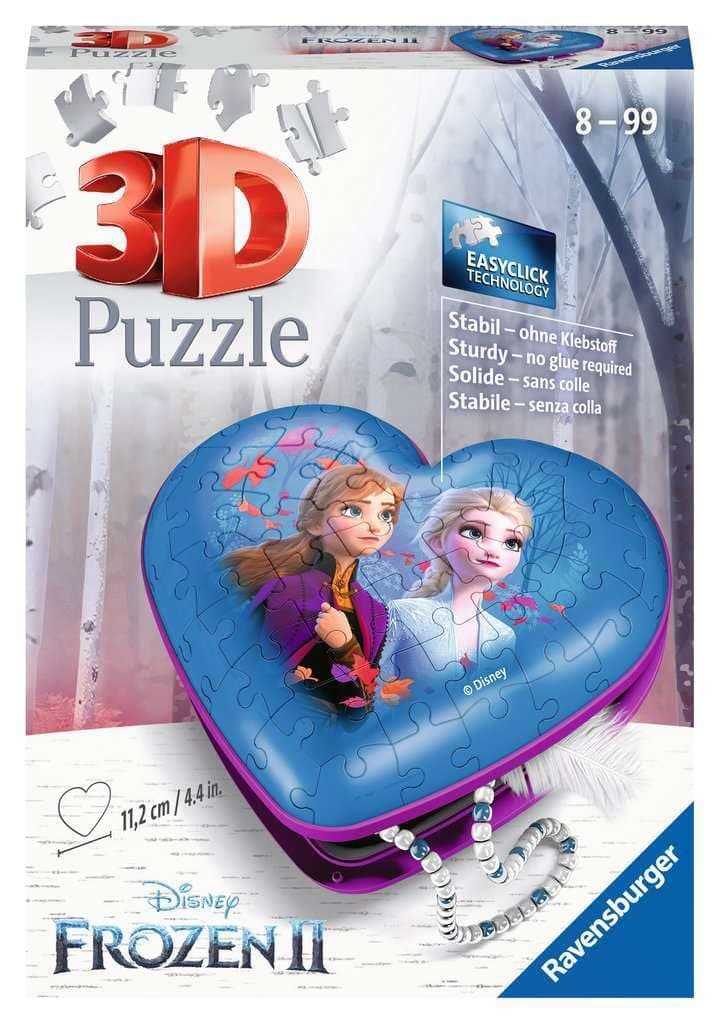 3D пъзел Ravensburger 54 ел. - Кутия за бижута сърце: Замръзналото кралство 2